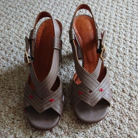 Chie Mihara gray Leather Heeled Sandals Size 37.5 - Picture 4 of 12